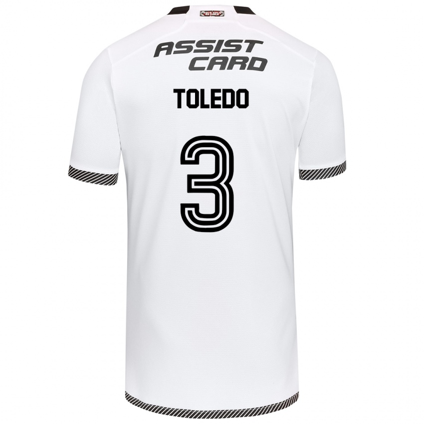 Homem Camisola Miguel Toledo #3 Branco Preto Principal 2024/25 Camisa