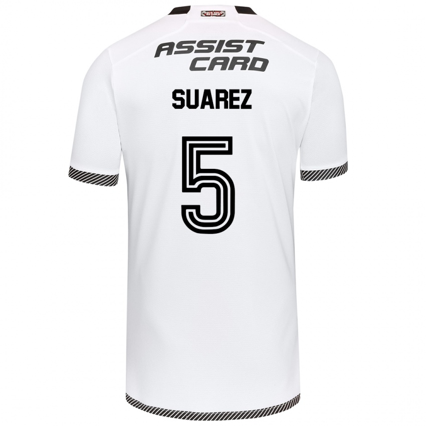 Homem Camisola Nicolás Suarez #5 Branco Preto Principal 2024/25 Camisa