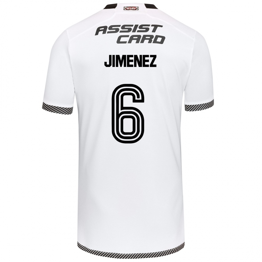 Homem Camisola Yastin Jiménez #6 Branco Preto Principal 2024/25 Camisa