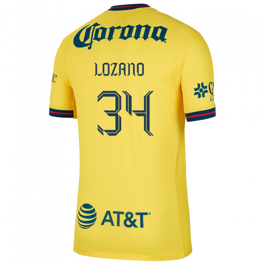 Homem Camisola Esteban Lozano #34 Amarelo Azul Principal 2024/25 Camisa