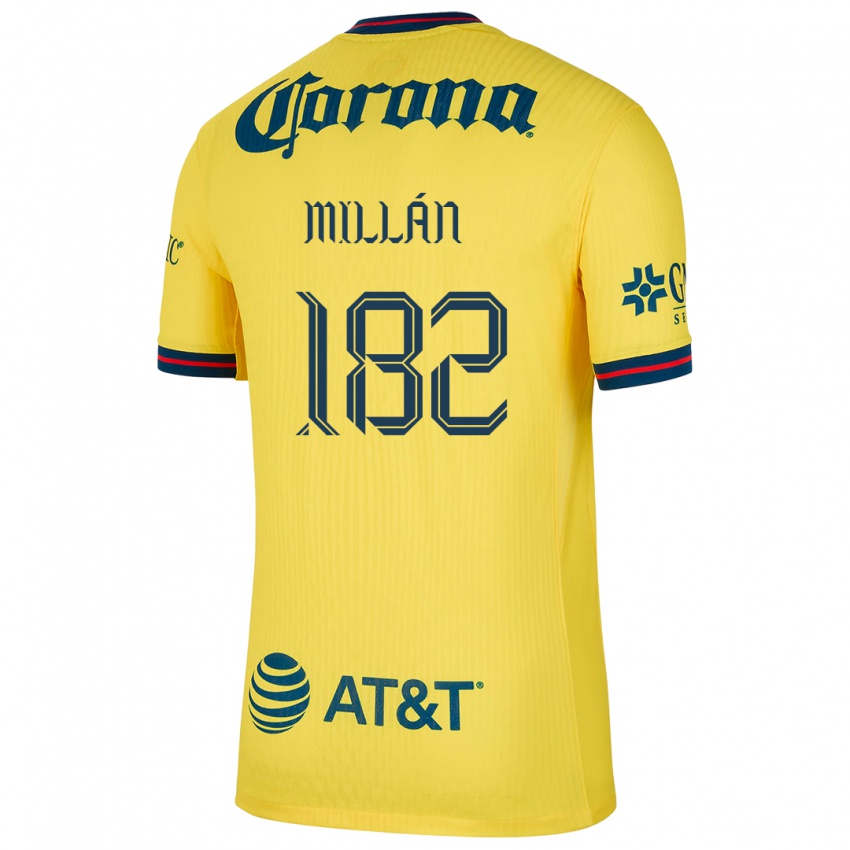 Homem Camisola Daniel Millán #182 Amarelo Azul Principal 2024/25 Camisa