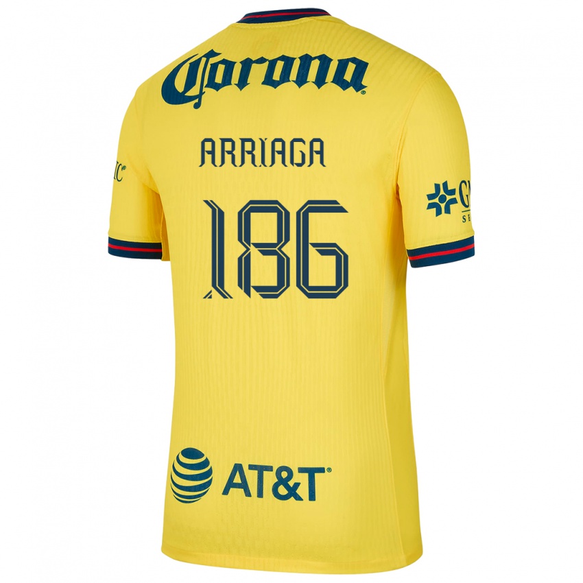 Homem Camisola Diego Arriaga #186 Amarelo Azul Principal 2024/25 Camisa