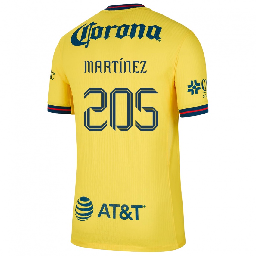 Homem Camisola Sebastián Martínez #205 Amarelo Azul Principal 2024/25 Camisa