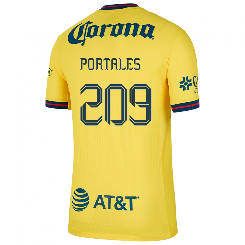 Homem Camisola Walter Portales #209 Amarelo Azul Principal 2024/25 Camisa