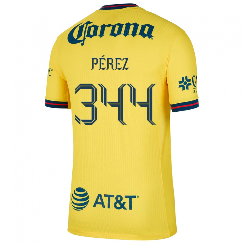 Homem Camisola Froylan Pérez #344 Amarelo Azul Principal 2024/25 Camisa