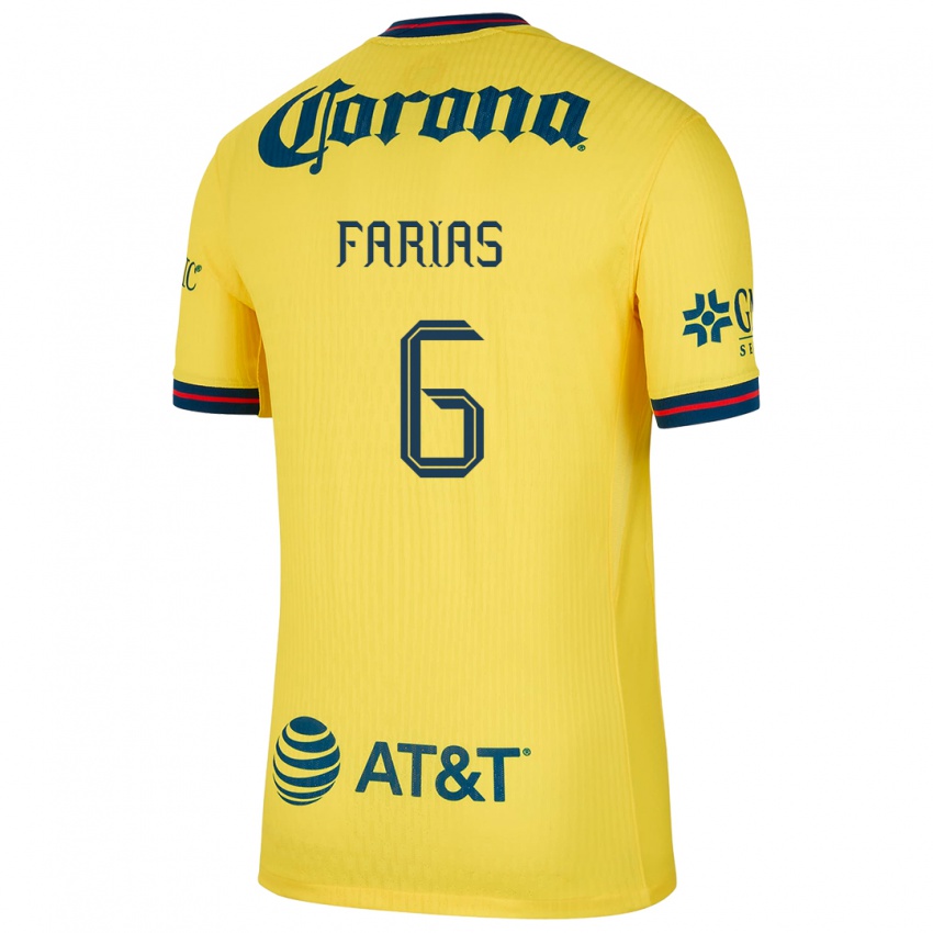 Homem Camisola Janelly Farias #6 Amarelo Azul Principal 2024/25 Camisa