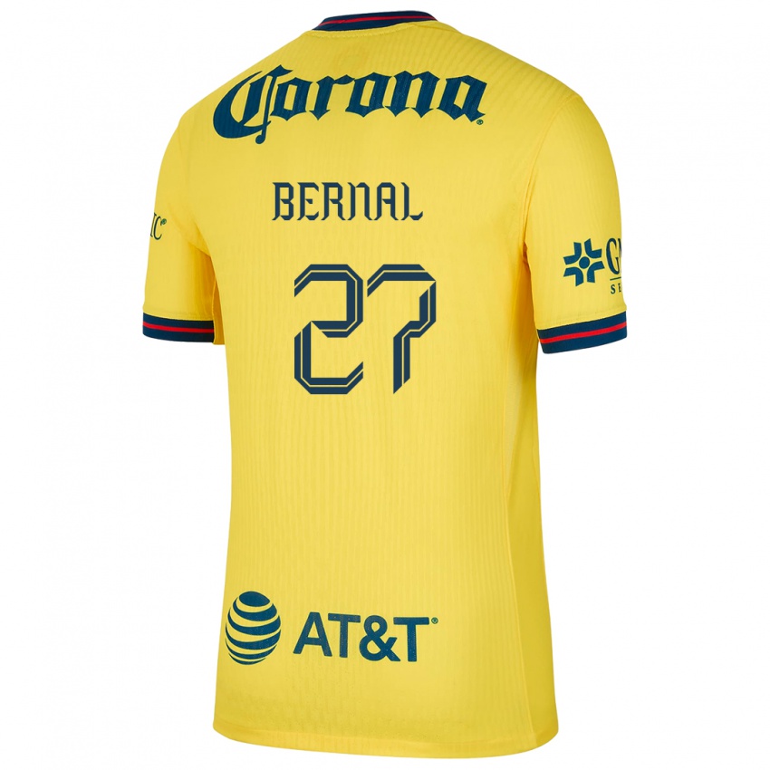 Homem Camisola Mayra Pelayo Bernal #27 Amarelo Azul Principal 2024/25 Camisa