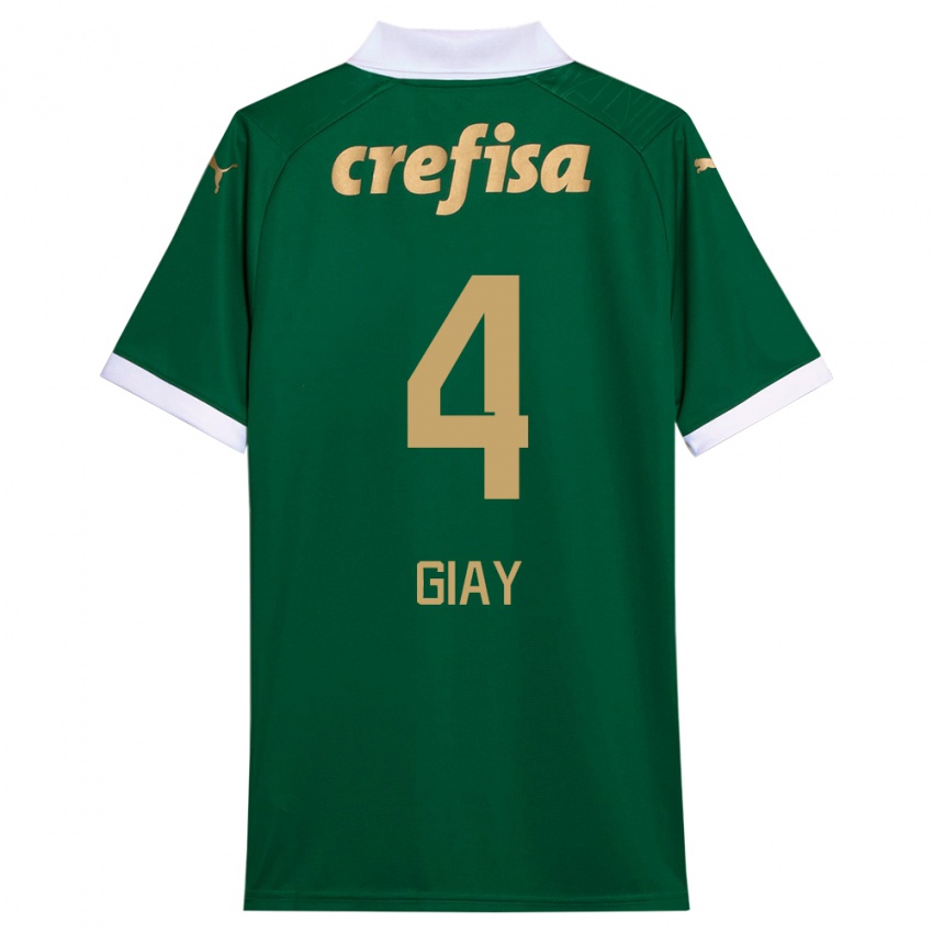 Homem Camisola Agustín Giay #4 Verde Branco Principal 2024/25 Camisa