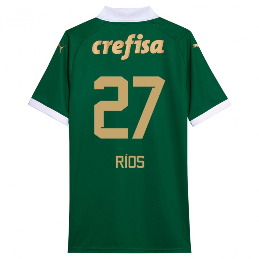 Homem Camisola Richard Ríos #27 Verde Branco Principal 2024/25 Camisa