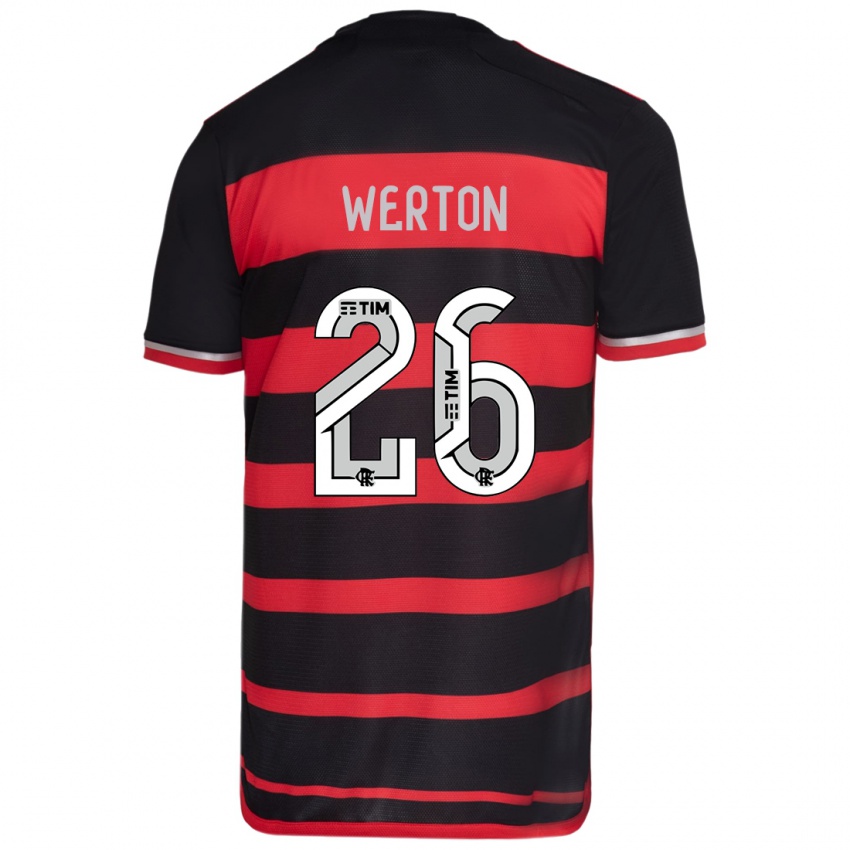 Homem Camisola Werton #26 Vermelho Preto Principal 2024/25 Camisa