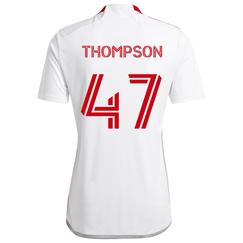 Homem Camisola Kosi Thompson #47 Branco Vermelho Alternativa 2024/25 Camisa