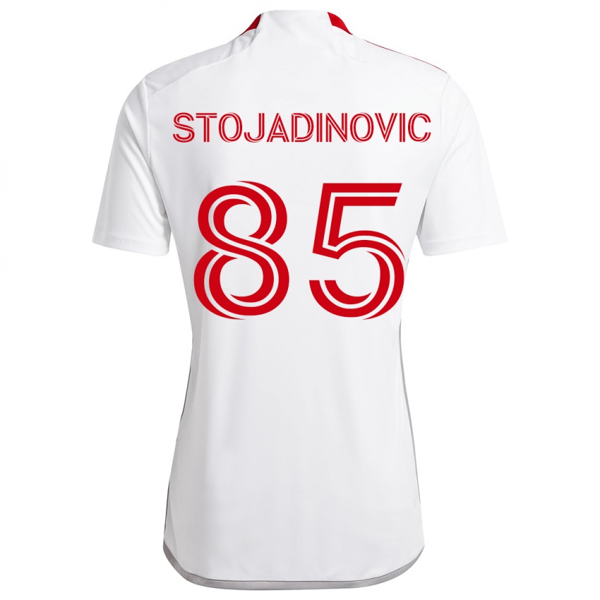 Homem Camisola Marko Stojadinovic #85 Branco Vermelho Alternativa 2024/25 Camisa