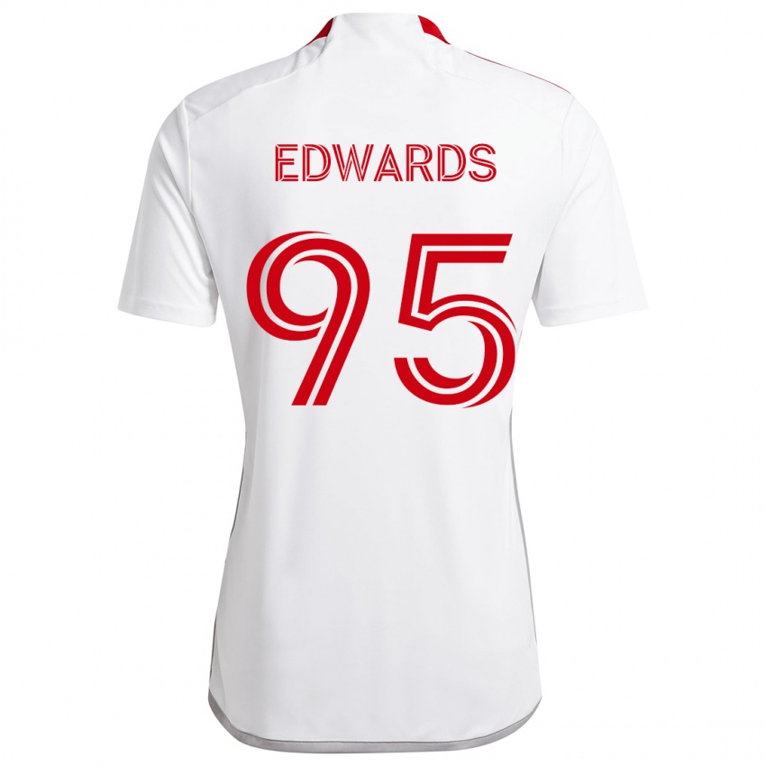 Homem Camisola Nathaniel Edwards #95 Branco Vermelho Alternativa 2024/25 Camisa