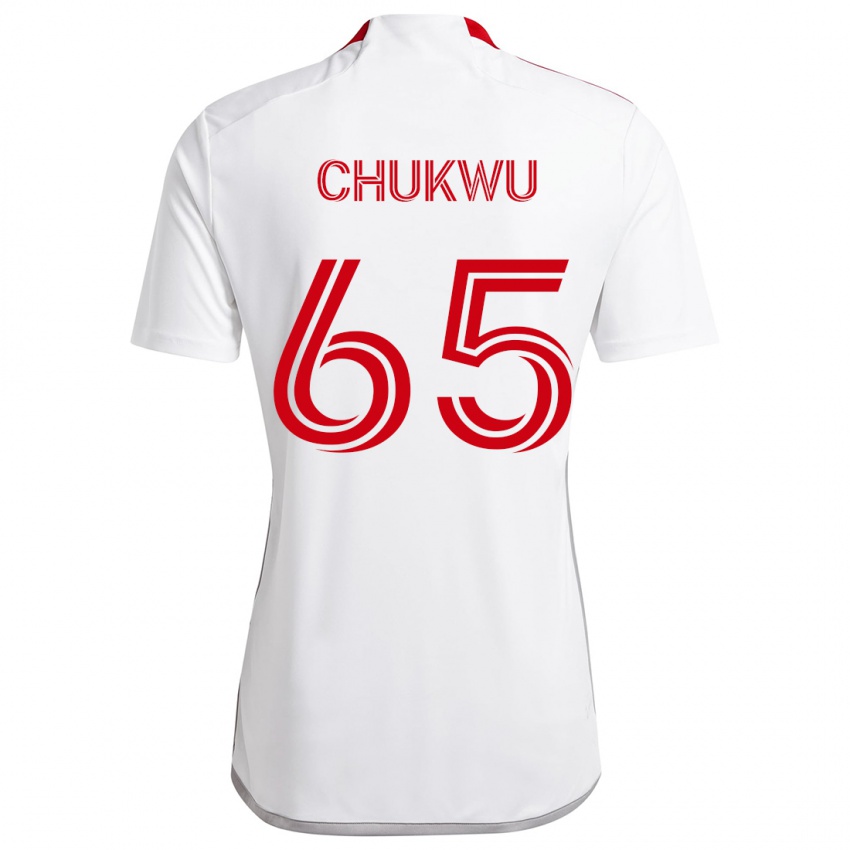 Homem Camisola Joses Chukwu #65 Branco Vermelho Alternativa 2024/25 Camisa