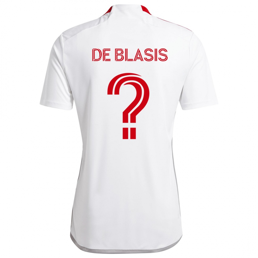 Homem Camisola Noah De Blasis #0 Branco Vermelho Alternativa 2024/25 Camisa