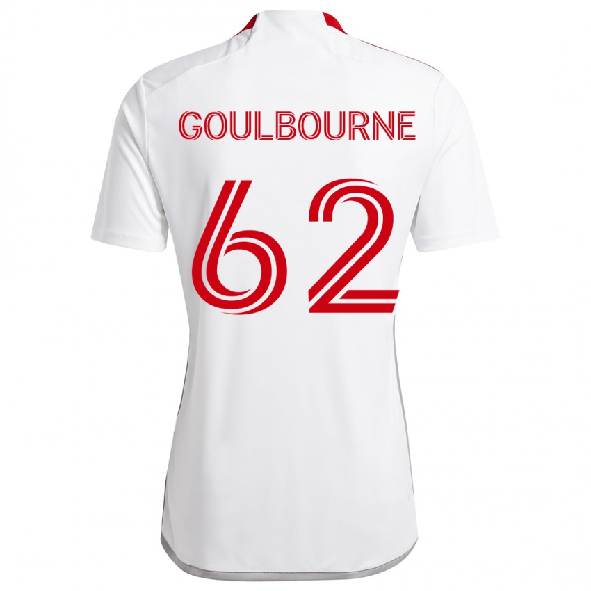 Homem Camisola Rohan Goulbourne #62 Branco Vermelho Alternativa 2024/25 Camisa