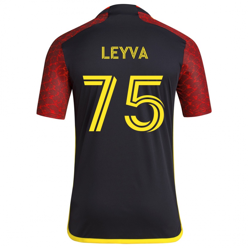 Homem Camisola Danny Leyva #75 Vermelho Preto Alternativa 2024/25 Camisa