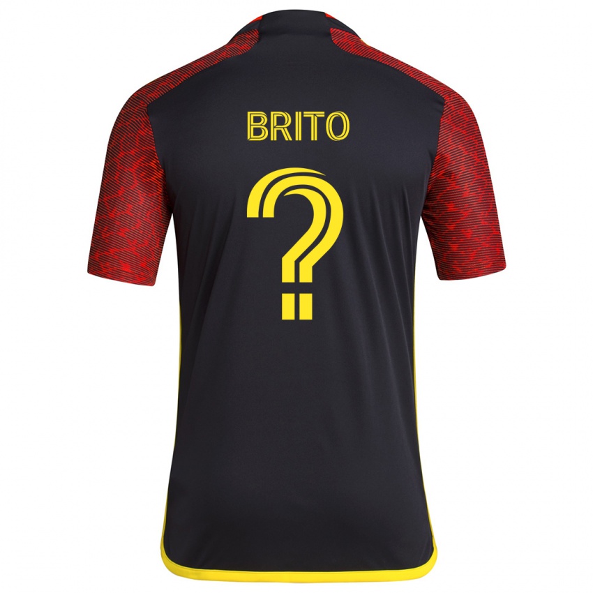 Homem Camisola Kelvin-Luis Brito #0 Vermelho Preto Alternativa 2024/25 Camisa