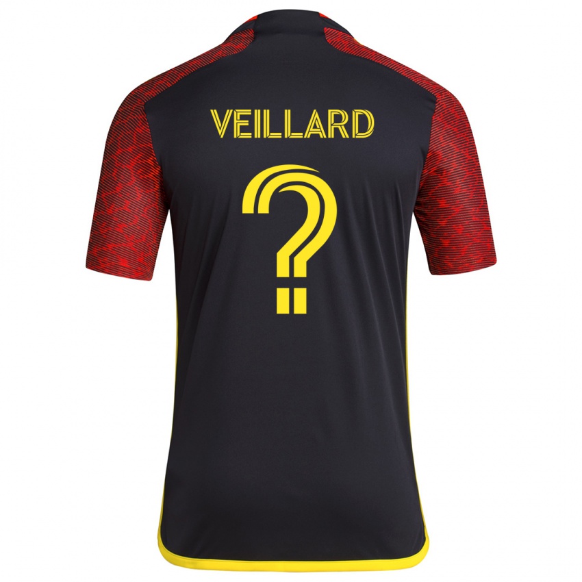 Homem Camisola Etienne Veillard #0 Vermelho Preto Alternativa 2024/25 Camisa