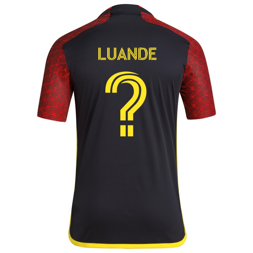 Homem Camisola Michael Luande #0 Vermelho Preto Alternativa 2024/25 Camisa