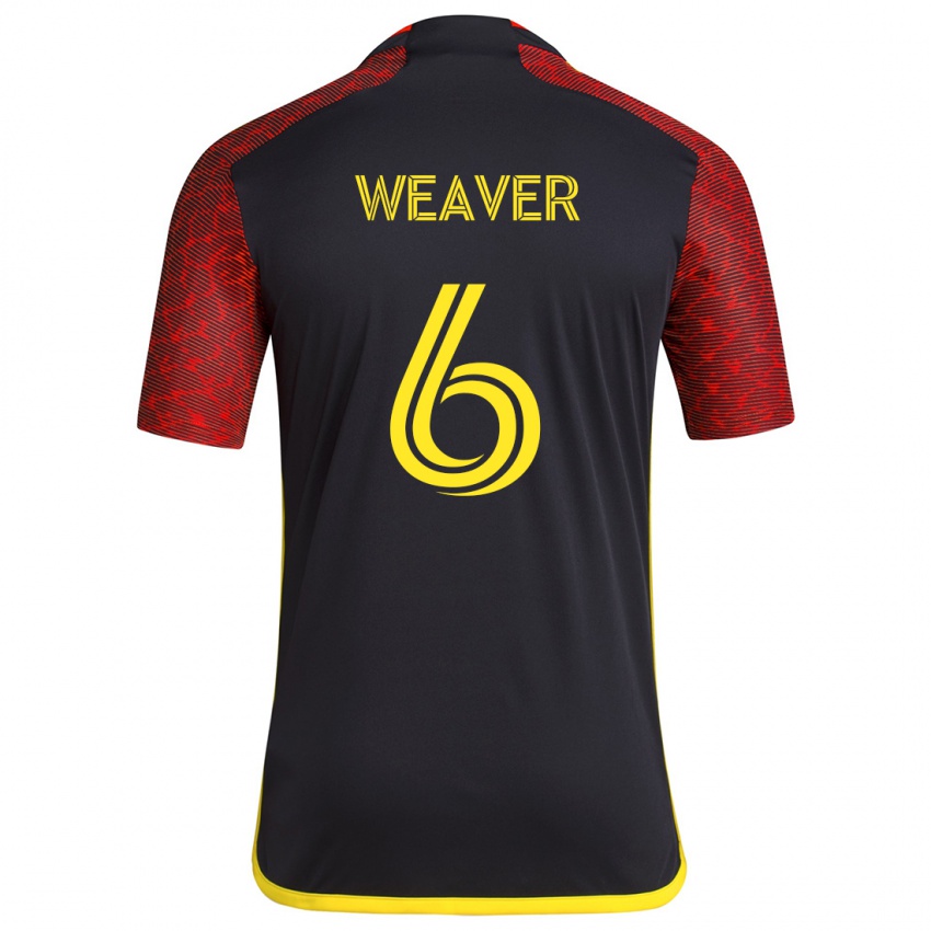 Homem Camisola Morgan Weaver #6 Vermelho Preto Alternativa 2024/25 Camisa