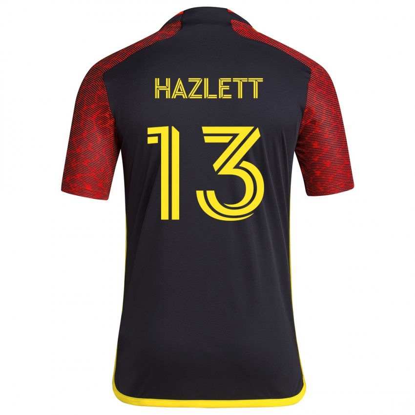 Homem Camisola Kimberly Hazlett #13 Vermelho Preto Alternativa 2024/25 Camisa