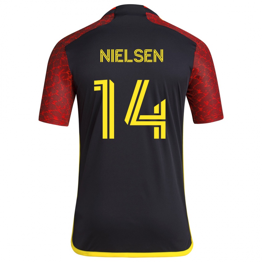 Homem Camisola Taylor Nielsen #14 Vermelho Preto Alternativa 2024/25 Camisa