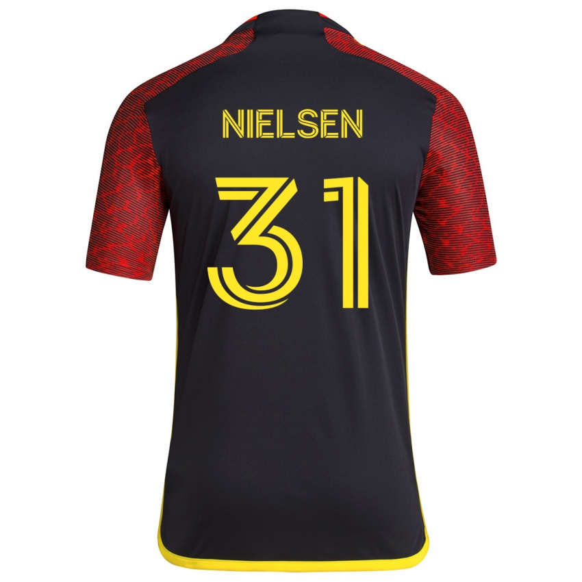 Homem Camisola Madeline Nielsen #31 Vermelho Preto Alternativa 2024/25 Camisa