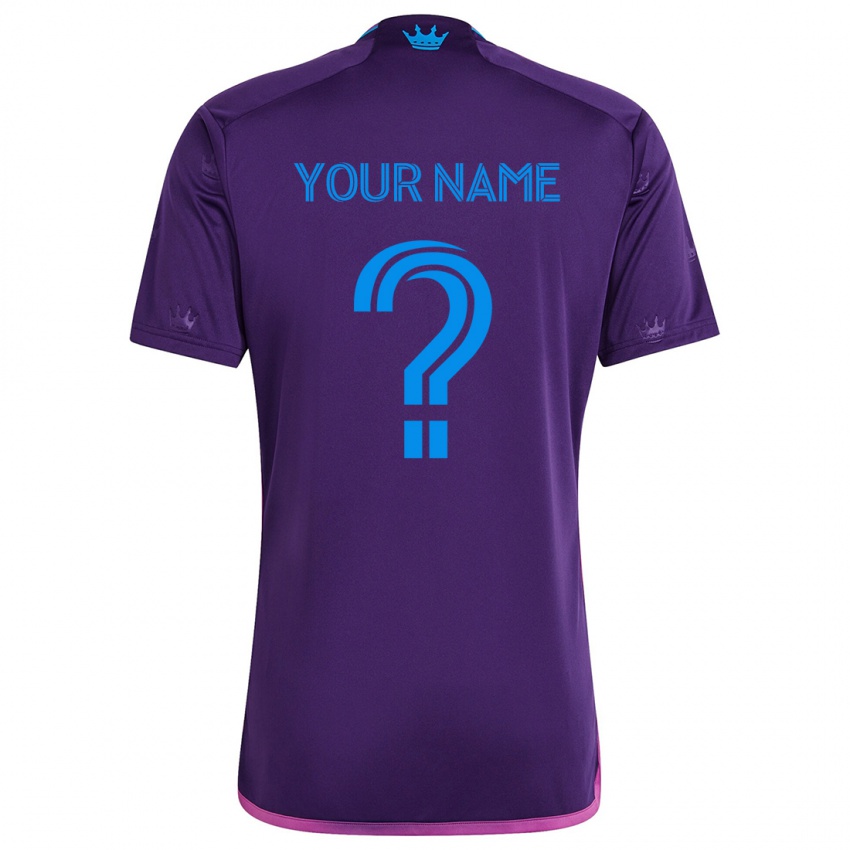 Homem Camisola Seu Nome #0 Roxo Azulado Alternativa 2024/25 Camisa