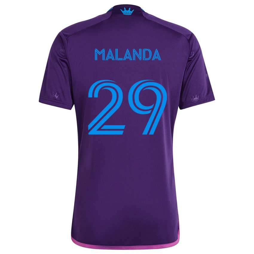 Homem Camisola Adilson Malanda #29 Roxo Azulado Alternativa 2024/25 Camisa