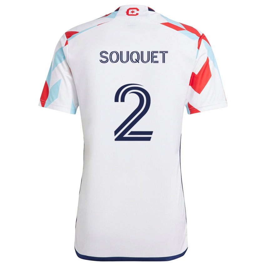 Homem Camisola Arnaud Souquet #2 Branco Vermelho Azul Alternativa 2024/25 Camisa