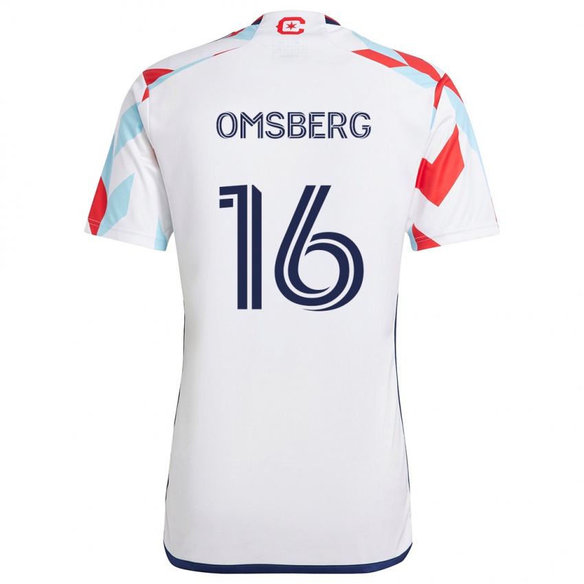 Homem Camisola Wyatt Omsberg #16 Branco Vermelho Azul Alternativa 2024/25 Camisa