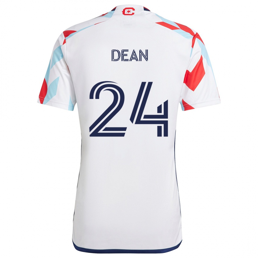 Homem Camisola Jonathan Dean #24 Branco Vermelho Azul Alternativa 2024/25 Camisa