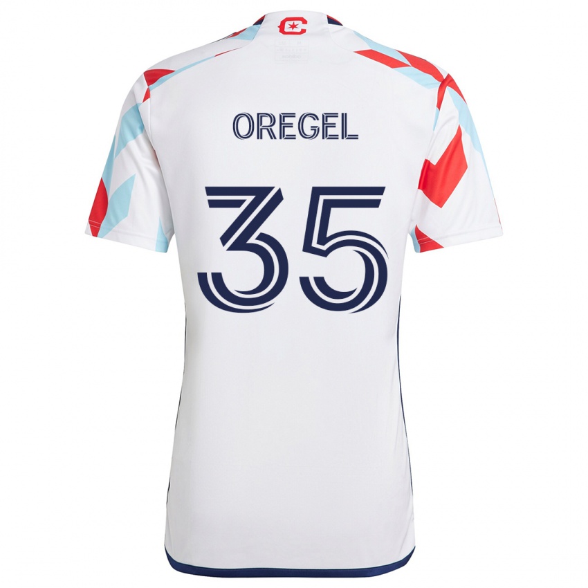 Homem Camisola Sergio Oregel #35 Branco Vermelho Azul Alternativa 2024/25 Camisa