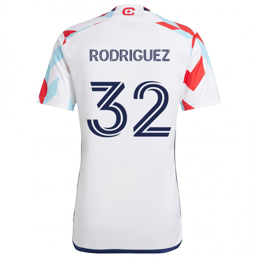 Homem Camisola Missael Rodríguez #32 Branco Vermelho Azul Alternativa 2024/25 Camisa