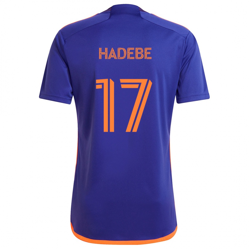 Homem Camisola Teenage Hadebe #17 Laranja Roxa Alternativa 2024/25 Camisa