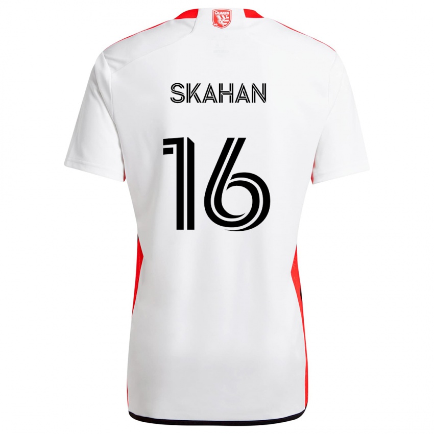 Homem Camisola Jack Skahan #16 Branco Vermelho Alternativa 2024/25 Camisa