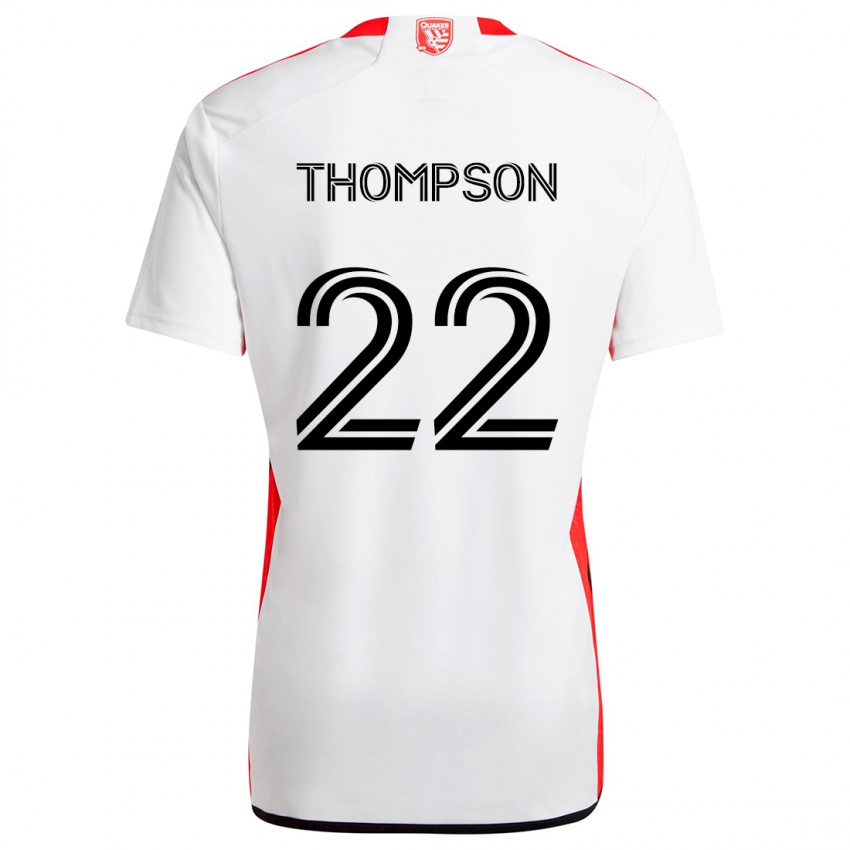 Homem Camisola Tommy Thompson #22 Branco Vermelho Alternativa 2024/25 Camisa