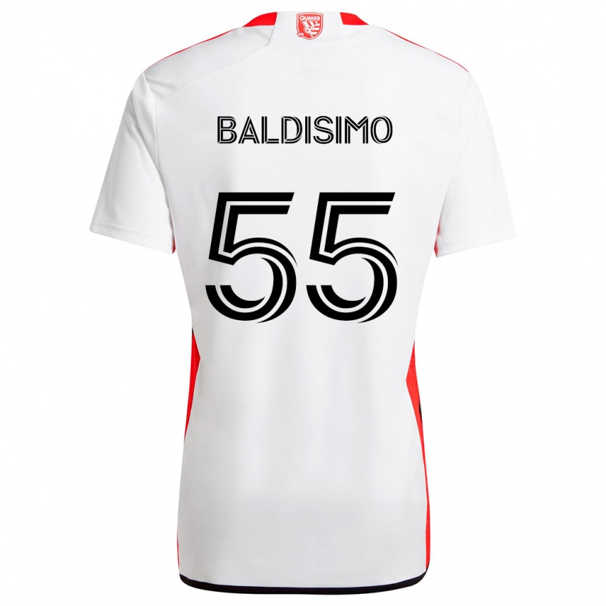 Homem Camisola Michael Baldisimo #55 Branco Vermelho Alternativa 2024/25 Camisa