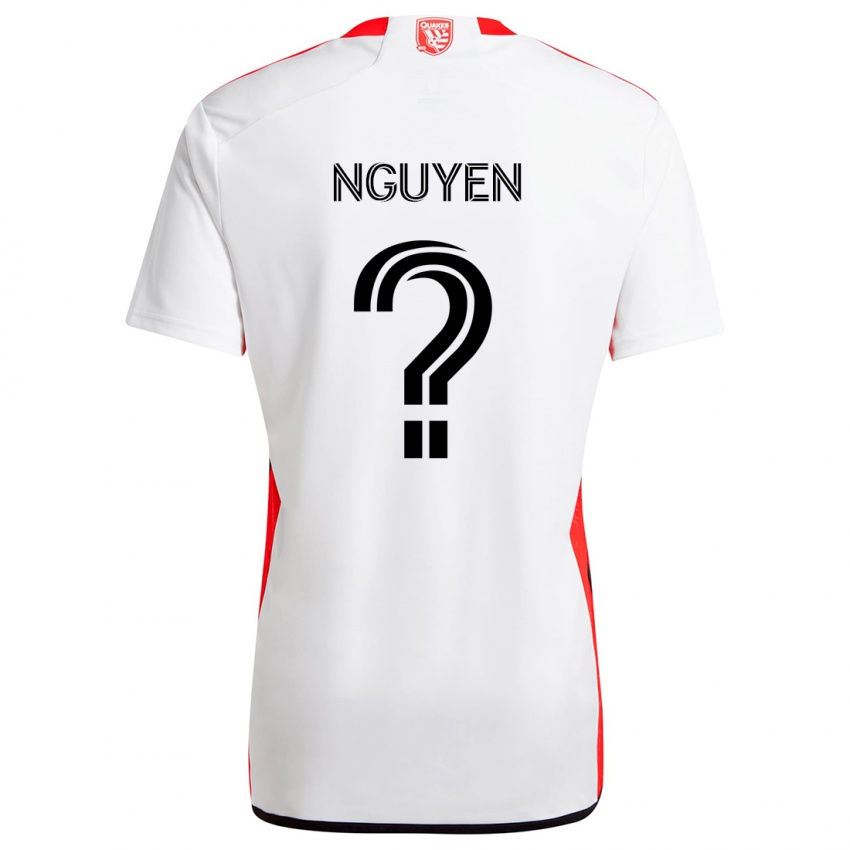 Homem Camisola Christopher Nguyen #0 Branco Vermelho Alternativa 2024/25 Camisa