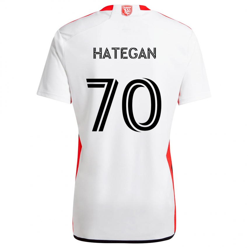 Homem Camisola Roberto Hategan #70 Branco Vermelho Alternativa 2024/25 Camisa