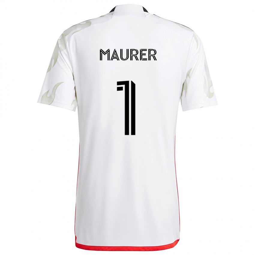 Homem Camisola Jimmy Maurer #1 Branco Vermelho Preto Alternativa 2024/25 Camisa