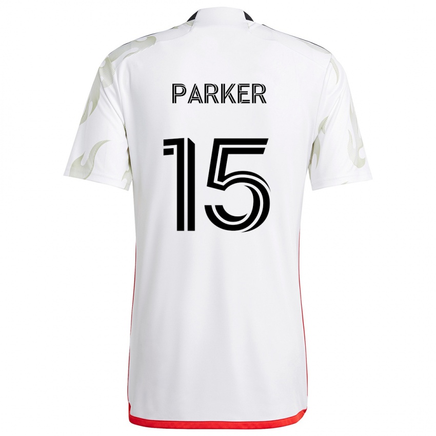 Homem Camisola Isaiah Parker #15 Branco Vermelho Preto Alternativa 2024/25 Camisa