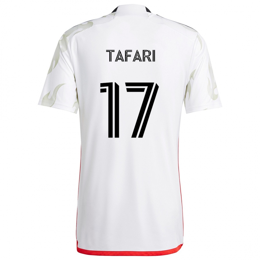 Homem Camisola Nkosi Tafari #17 Branco Vermelho Preto Alternativa 2024/25 Camisa