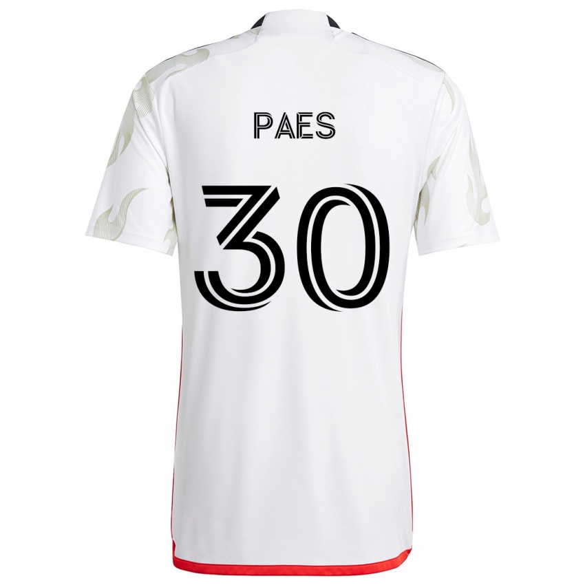 Homem Camisola Maarten Paes #30 Branco Vermelho Preto Alternativa 2024/25 Camisa