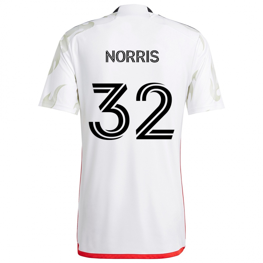 Homem Camisola Nolan Norris #32 Branco Vermelho Preto Alternativa 2024/25 Camisa