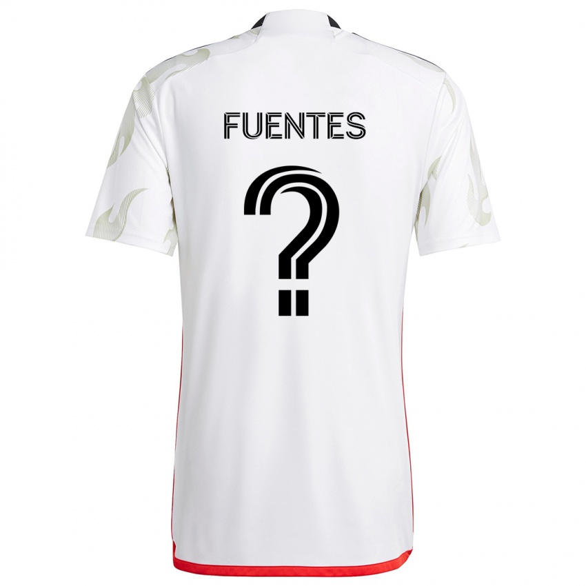 Homem Camisola Josue Fuentes #0 Branco Vermelho Preto Alternativa 2024/25 Camisa