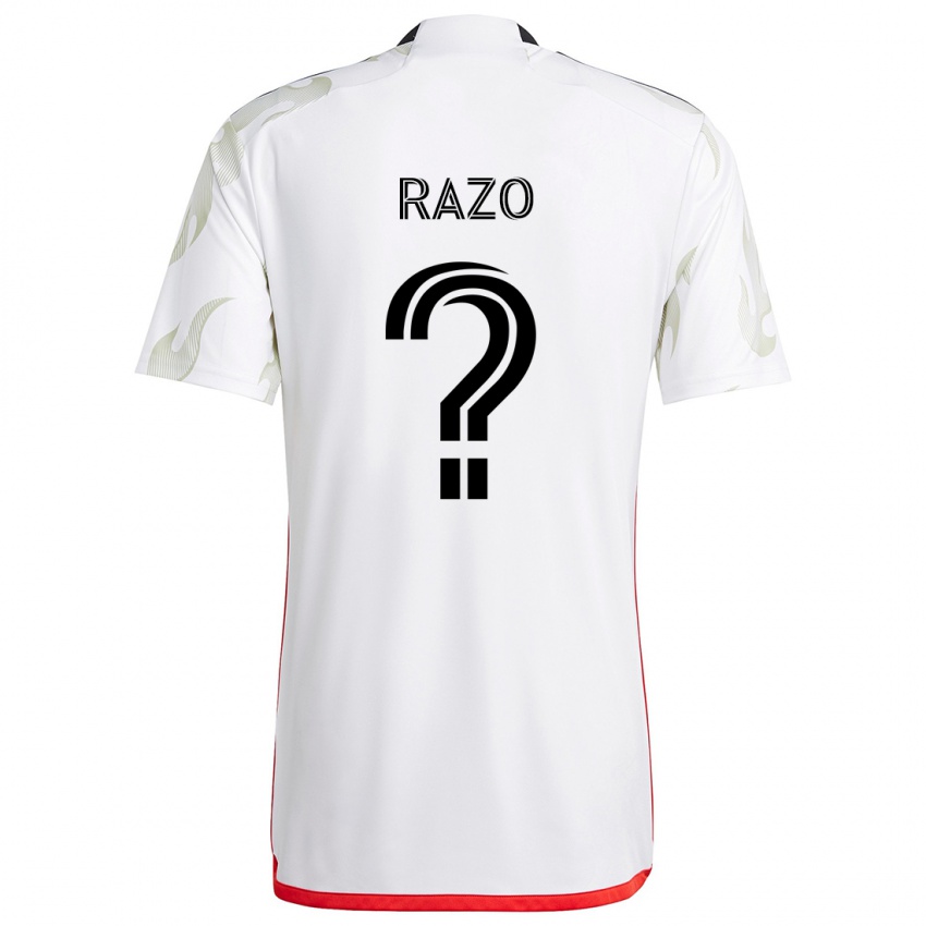 Homem Camisola Edgar Razo #0 Branco Vermelho Preto Alternativa 2024/25 Camisa