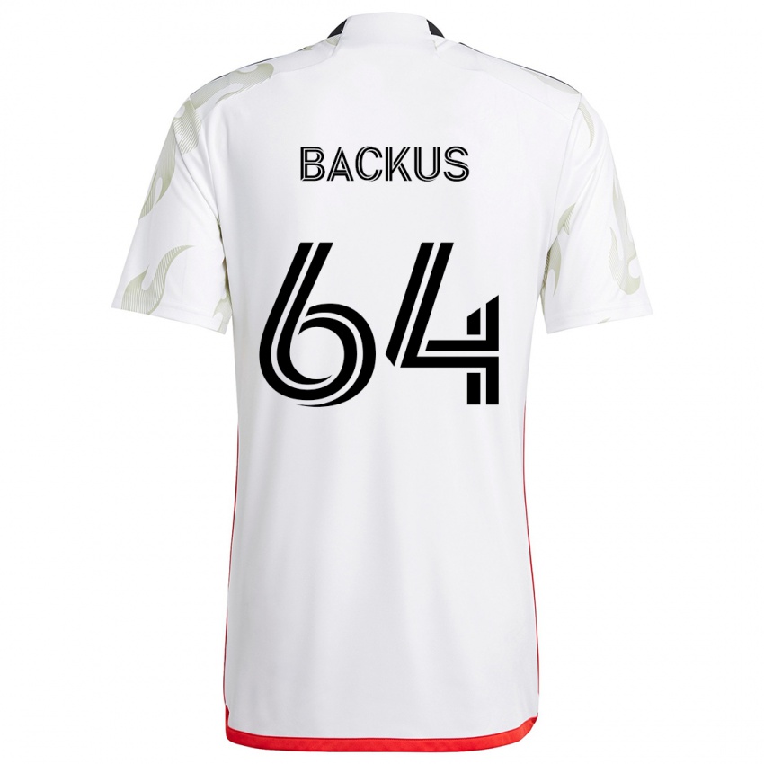 Homem Camisola Braeden Backus #64 Branco Vermelho Preto Alternativa 2024/25 Camisa