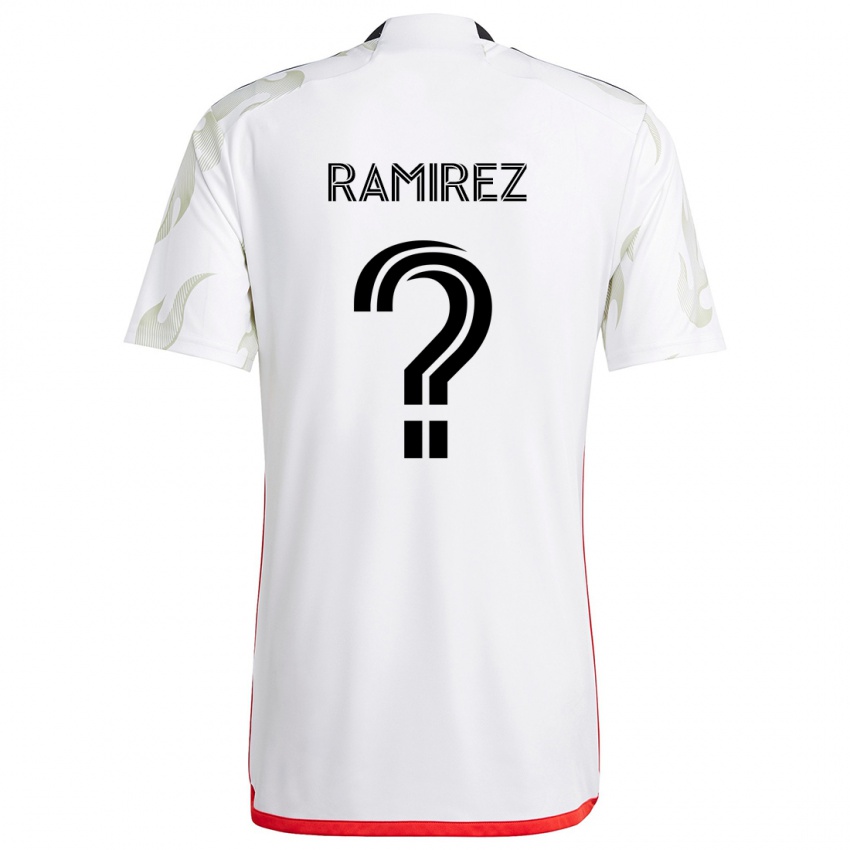 Homem Camisola Anthony Ramirez #0 Branco Vermelho Preto Alternativa 2024/25 Camisa